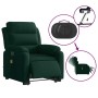 Sillón masaje reclinable elevable terciopelo verde oscuro en Sillones | Comprar online en Foru.es
