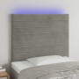 Cabecero con luces LED terciopelo gris claro 100x5x118/128 cm de , Cabeceros y pies de cama - Ref: Foro24-3122606, Precio: 55...