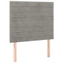 Cabecero con luces LED terciopelo gris claro 100x5x118/128 cm de , Cabeceros y pies de cama - Ref: Foro24-3122606, Precio: 55...