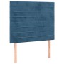 Cabecero con luces LED terciopelo azul oscuro 100x5x118/128 cm de , Cabeceros y pies de cama - Ref: Foro24-3122610, Precio: 6...