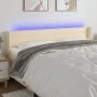 Cream fabric headboard with LED 203x16x78/88 cm by , Headboards and footboards - Ref: Foro24-3123403, Price: 85,26 €, Discoun...