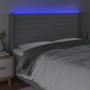 Cabecero con LED de tela gris claro 203x16x118/128 cm de , Cabeceros y pies de cama - Ref: Foro24-3124210, Precio: 115,77 €, ...