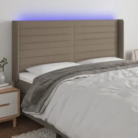 Cabecero con LED de tela gris taupe 183x16x118/128 cm de , Cabeceros y pies de cama - Ref: Foro24-3124206, Precio: 140,46 €, ...