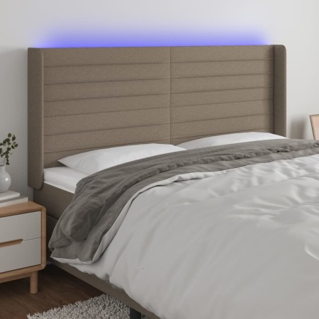 Cabecero con LED de tela gris taupe 183x16x118/128 cm de , Cabeceros y pies de cama - Ref: Foro24-3124206, Precio: 142,59 €, ...