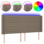 Cabecero con LED de tela gris taupe 183x16x118/128 cm de , Cabeceros y pies de cama - Ref: Foro24-3124206, Precio: 142,59 €, ...