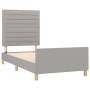 Estructura de cama con cabecero de tela gris claro 90x200 cm de , Camas y somieres - Ref: Foro24-3125106, Precio: 139,60 €, D...