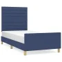 Bed frame with blue fabric headboard 90x190 cm by , Beds and slatted bases - Ref: Foro24-3125104, Price: 149,91 €, Discount: %