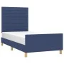 Bed frame with blue fabric headboard 90x190 cm by , Beds and slatted bases - Ref: Foro24-3125104, Price: 149,91 €, Discount: %