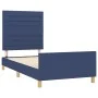 Bed frame with blue fabric headboard 90x190 cm by , Beds and slatted bases - Ref: Foro24-3125104, Price: 149,91 €, Discount: %