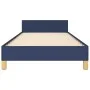 Bed frame with blue fabric headboard 90x190 cm by , Beds and slatted bases - Ref: Foro24-3125104, Price: 149,91 €, Discount: %