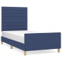 Estructura de cama con cabecero de tela azul 90x200 cm de , Camas y somieres - Ref: Foro24-3125112, Precio: 149,35 €, Descuen...