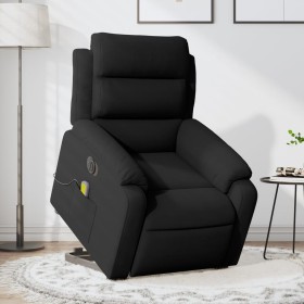 Sillón de masaje reclinable elevable terciopelo negro en Sillones | Comprar online en Foru.es