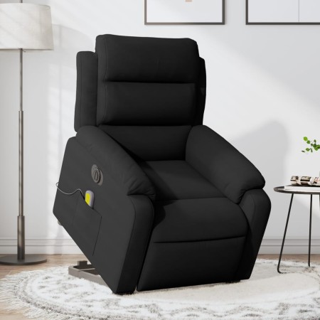 Sillón de masaje reclinable elevable terciopelo negro en Sillones | Comprar online en Foru.es