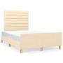 Estructura de cama con cabecero de tela color crema 120x200 cm de , Camas y somieres - Ref: Foro24-3125127, Precio: 183,29 €,...