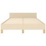 Estructura de cama con cabecero de tela color crema 120x200 cm de , Camas y somieres - Ref: Foro24-3125127, Precio: 183,29 €,...