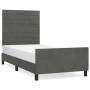 Estructura cama con cabecero terciopelo gris oscuro 100x200 cm de , Camas y somieres - Ref: Foro24-3125801, Precio: 119,87 €,...
