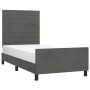 Estructura cama con cabecero terciopelo gris oscuro 100x200 cm de , Camas y somieres - Ref: Foro24-3125801, Precio: 119,87 €,...