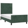 Estructura cama con cabecero terciopelo verde oscuro 100x200 cm de , Camas y somieres - Ref: Foro24-3125803, Precio: 149,21 €...