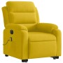 Sillón reclinable masaje eléctrico elevable terciopelo amarillo en Sillones | Comprar online en Foru.es