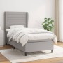 Cama box spring con colchón tela gris claro 90x190 cm de , Camas y somieres - Ref: Foro24-3128005, Precio: 333,52 €, Descuent...