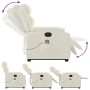 Sillón reclinable de masaje eléctrico elevable terciopelo crema en Sillones | Comprar online en Foru.es