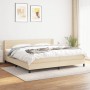 Cama box spring con colchón tela color crema 200x200 cm de , Camas y somieres - Ref: Foro24-3129822, Precio: 564,53 €, Descue...