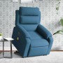 Sillón reclinable de masaje eléctrico elevable terciopelo azul en Sillones | Comprar online en Foru.es