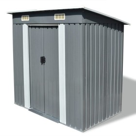 Caseta de jardín de metal gris de vidaXL, Cobertizos - Ref: Foro24-42982, Precio: 195,46 €, Descuento: %