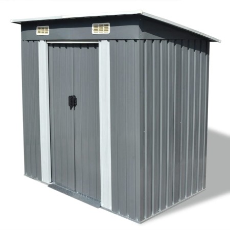 Caseta de jardín de metal gris de vidaXL, Cobertizos - Ref: Foro24-42982, Precio: 195,46 €, Descuento: %
