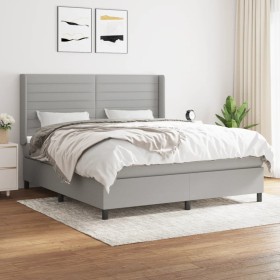 Cama box spring con colchón tela gris claro 180x200 cm de , Camas y somieres - Ref: Foro24-3131529, Precio: 610,67 €, Descuen...