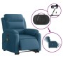 Sillón reclinable de masaje eléctrico elevable terciopelo azul en Sillones | Comprar online en Foru.es