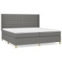 Cama box spring con colchón tela gris oscuro 200x200 cm de , Camas y somieres - Ref: Foro24-3132098, Precio: 648,22 €, Descue...
