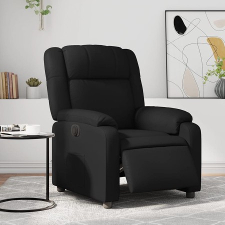 Sillón reclinable eléctrico de cuero sintético negro en Sillones | Comprar online en Foru.es