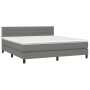 Cama box spring colchón y luces LED tela gris oscuro 180x200 cm de , Camas y somieres - Ref: Foro24-3133254, Precio: 587,02 €...