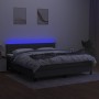 Cama box spring colchón y luces LED tela gris oscuro 180x200 cm de , Camas y somieres - Ref: Foro24-3133254, Precio: 587,02 €...