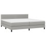 Cama box spring con colchón tela y LED gris claro 200x200 cm de , Camas y somieres - Ref: Foro24-3133261, Precio: 587,55 €, D...