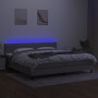 Cama box spring con colchón tela y LED gris claro 200x200 cm de , Camas y somieres - Ref: Foro24-3133261, Precio: 587,55 €, D...