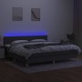 Cama box spring con colchón y LED tela gris oscuro 200x200 cm de , Camas y somieres - Ref: Foro24-3133822, Precio: 563,87 €, ...