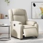 Sillón reclinable eléctrico de cuero sintético crema en Sillones | Comprar online en Foru.es