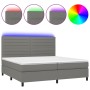 Cama box spring colchón y luces LED tela gris claro 200x200 cm de , Camas y somieres - Ref: Foro24-3134982, Precio: 657,18 €,...