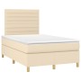 Cama box spring con colchón y LED tela crema 120x200 cm de , Camas y somieres - Ref: Foro24-3135506, Precio: 440,36 €, Descue...