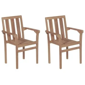 Sillas apilables de jardín 2 unidades madera maciza de teca de vidaXL, Sillas de jardín - Ref: Foro24-43041, Precio: 246,65 €...