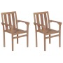 Sillas apilables de jardín 2 unidades madera maciza de teca de vidaXL, Sillas de jardín - Ref: Foro24-43041, Precio: 250,20 €...