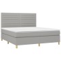 Cama box spring colchón y luces LED tela gris claro 180x200 cm de , Camas y somieres - Ref: Foro24-3135533, Precio: 626,40 €,...