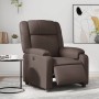 Sillón reclinable eléctrico de cuero sintético marrón en Sillones | Comprar online en Foru.es