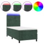 Cama box spring colchón y LED terciopelo verde oscuro 90x200 cm de , Camas y somieres - Ref: Foro24-3136164, Precio: 352,69 €...