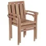Sillas apilables de jardín 2 unidades madera maciza de teca de vidaXL, Sillas de jardín - Ref: Foro24-43041, Precio: 246,65 €...