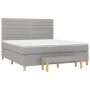 Cama box spring con colchón tela gris claro 180x200 cm de , Camas y somieres - Ref: Foro24-3137253, Precio: 665,95 €, Descuen...