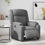Sillón reclinable eléctrico de cuero sintético gris en Sillones | Comprar online en Foru.es