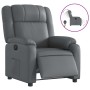 Sillón reclinable eléctrico de cuero sintético gris en Sillones | Comprar online en Foru.es